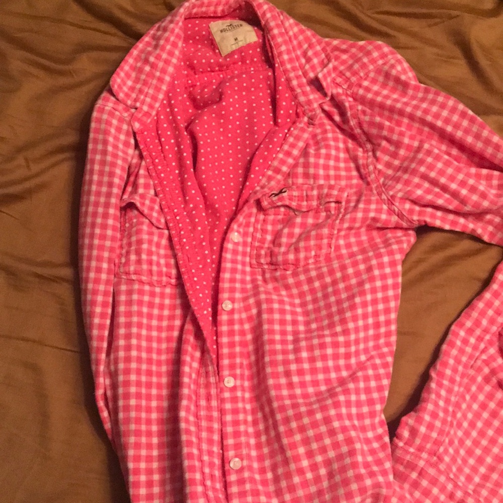 Pink hollister button down